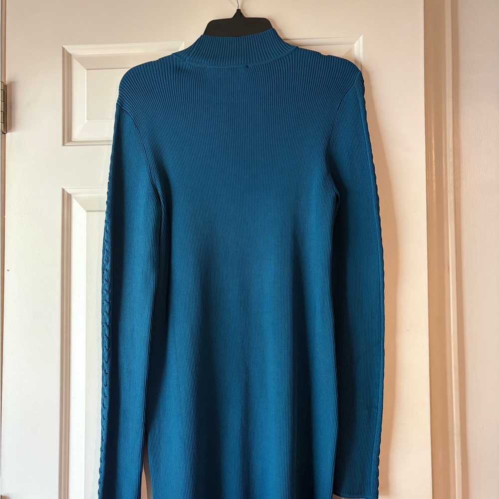 White House Black Market Teal Ribbed Sweater